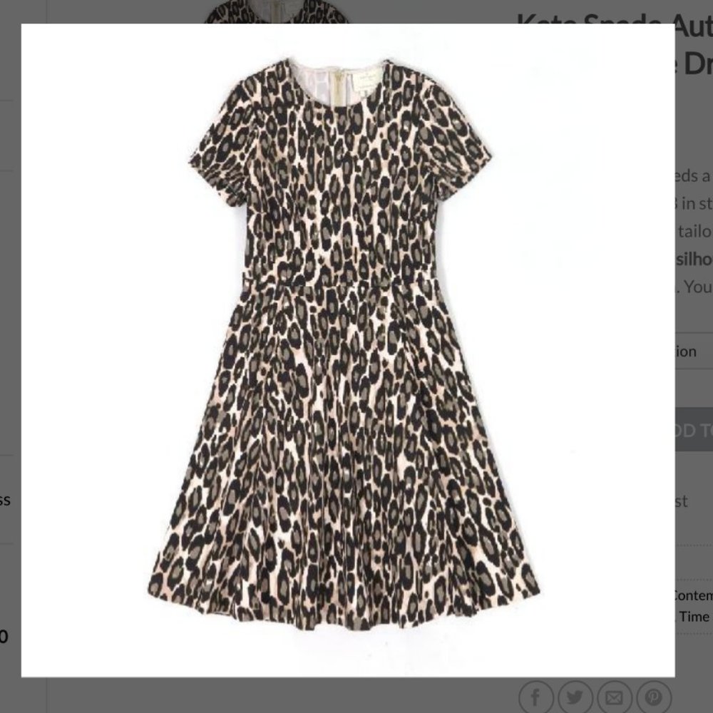 Kate Spade Autumn Leopard Flared Dress 4 nwot - Picture 8 of 14